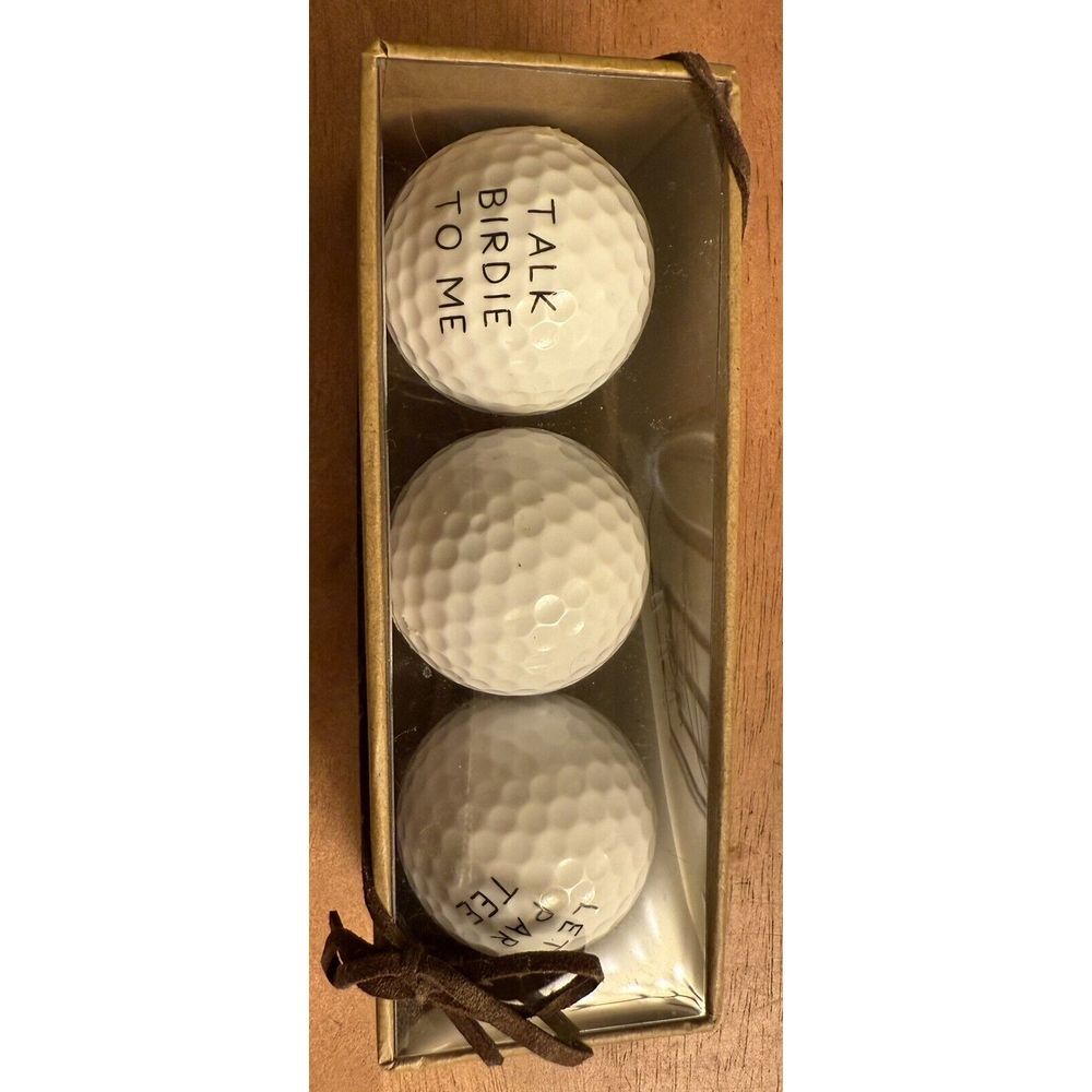 Mud Pie Humorous‎ Golf Balls Let's Par Tee & Talk Birdie To Me New